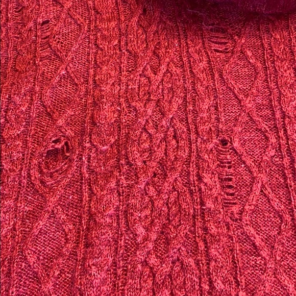 Free People Distressed Cable Knit Sweater - Picture 3 of 7